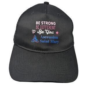 Be Strong Be Different Be You Ascension Saint Mary Trucker Hat Black OS Mesh